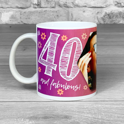 40th Birthday Personalised Hex Photo Mug - Hexcanvas