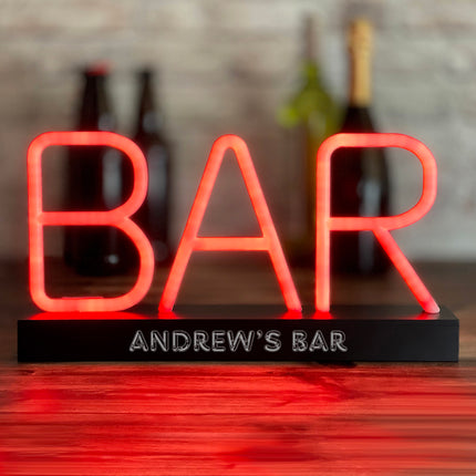 Portable Personalised 'Neon' Bar Sign