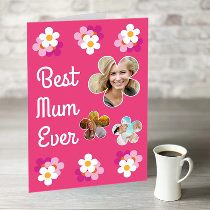 Best Mum Ever Card With Photo Upload - Hexcanvas