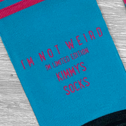 SMALL Bed Taker Blue / Pink Socks Personalised Text - Hexcanvas