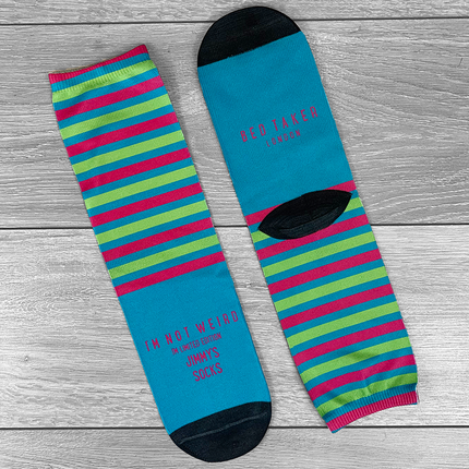 SMALL Bed Taker Blue / Green / Pink Socks Personalised Text - Hexcanvas
