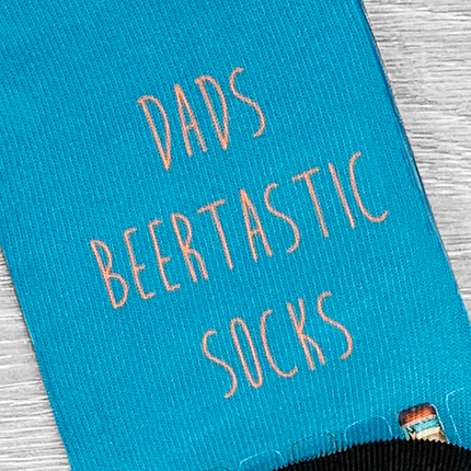 LARGE Beertastic Blue Socks Personalised Text & Photo - Hexcanvas