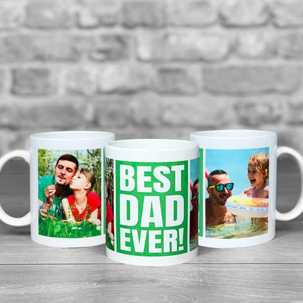Best Dad Ever Green Personalised Photo Mug - Hexcanvas