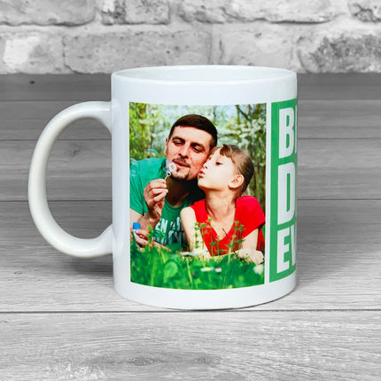 Best Dad Ever Green Personalised Photo Mug - Hexcanvas