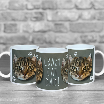 Crazy Cat Dad Personalised Photo Mug - Hexcanvas