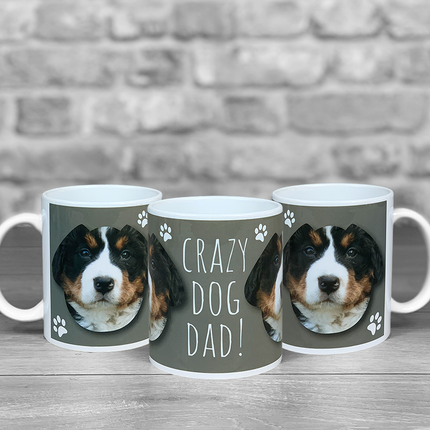 Crazy Dog Dad Personalised Photo Mug - Hexcanvas
