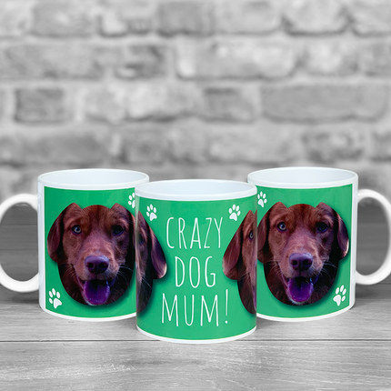 Crazy Dog Mum Personalised Photo Mug - Hexcanvas