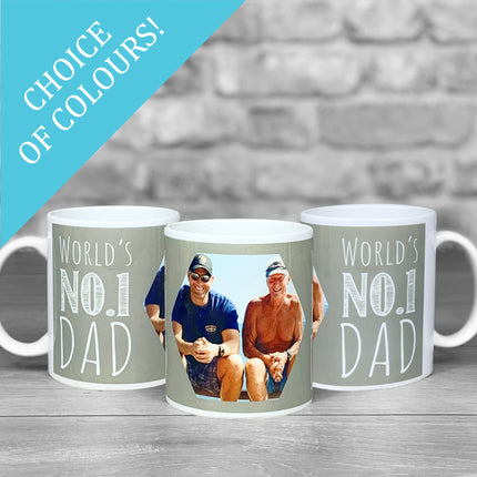 World's No. 1 Dad Personalised Photo Mug - Choice of colours! - Hexcanvas