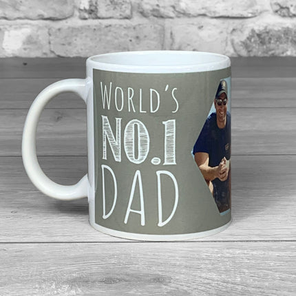 World's No. 1 Dad Personalised Photo Mug - Choice of colours! - Hexcanvas