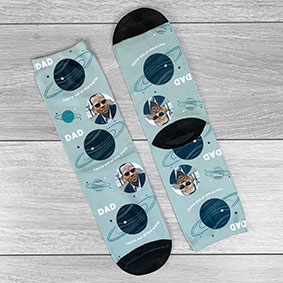 SMALL Out of this World Socks Personalised Text & Photo - Hexcanvas