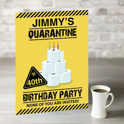 Quarantine Birthday Party Card With Personalised Text - Hexcanvas