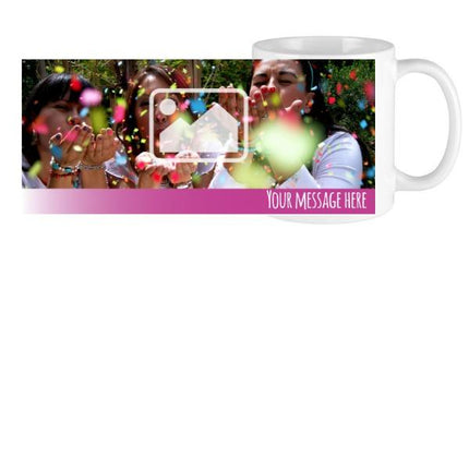 Single Photo Upload with Pink stripe for personal message - Hexcanvas