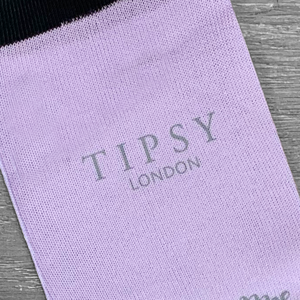 LARGE Tipsy Drink Bubbles Purple Socks Personalised Text - Hexcanvas