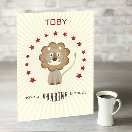 Have a Roaring Birthday Card with Editable Name - Hexcanvas