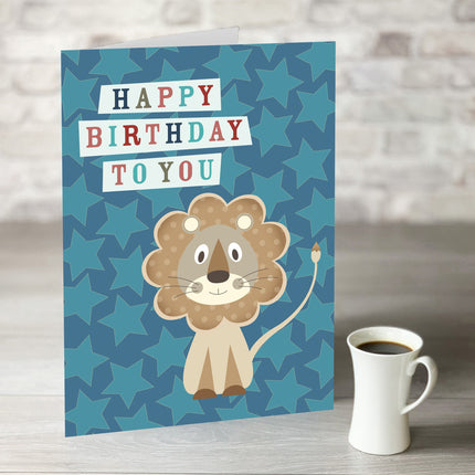 Little Lion Happy Birthday To You Card - Hexcanvas