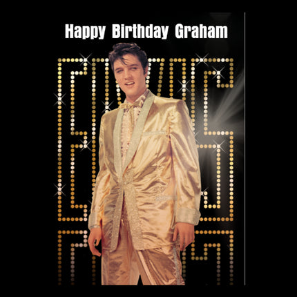 Elvis Presley Personalise Name Birthday Card - A5 Greeting Card