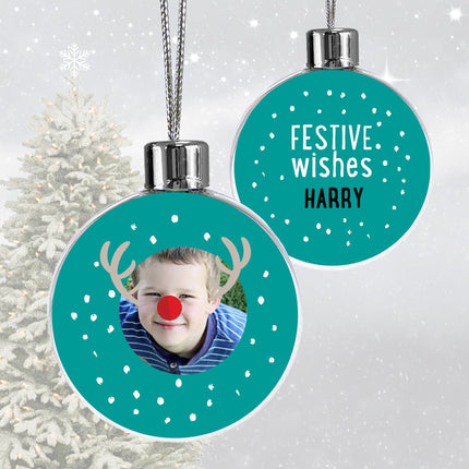 Reindeer Festive Wishes Blue - Hexcanvas