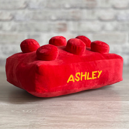 Personalised Building Brick shape Cushion - Red
