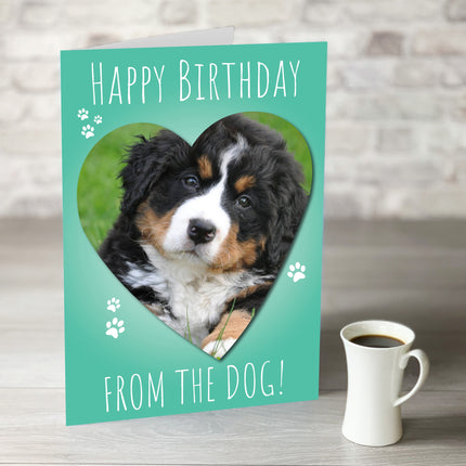 Dog Heart Photo Upload Birthday Card - Hexcanvas