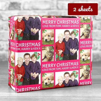 Christmas Gift Wrap 3 photo upload - Fuchsia - Hexcanvas