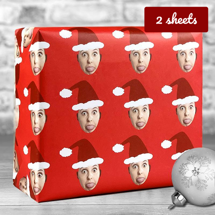 Christmas Gift Wrap Santa Hat  - Red - Hexcanvas