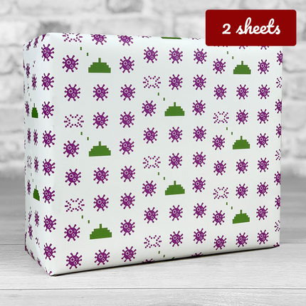 COVID Space Invader wrapping paper - Hexcanvas