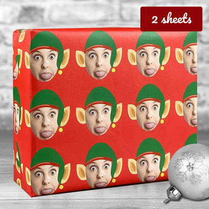 Christmas Gift Wrap Elf - Red - Hexcanvas