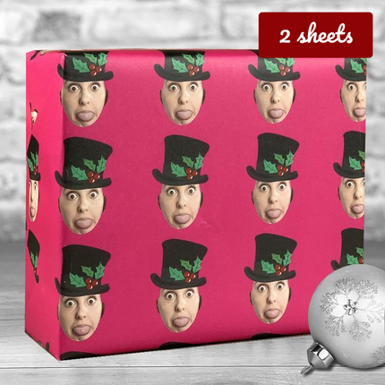 Christmas Gift Wrap Top Hat - Fuchsia - Hexcanvas