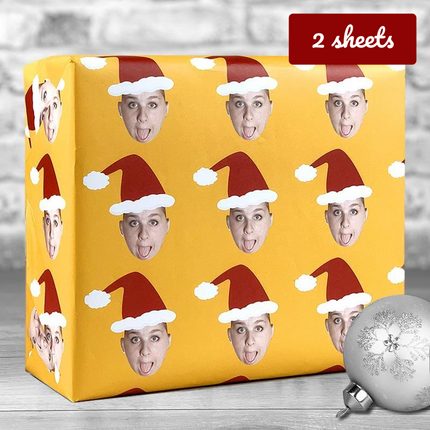 Christmas Gift Wrap Santa Hat - Orange - Hexcanvas