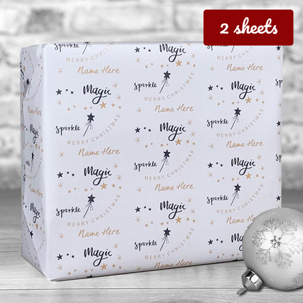Christmas Gift Wrap - Magic & Sparkle Lilac - Hexcanvas