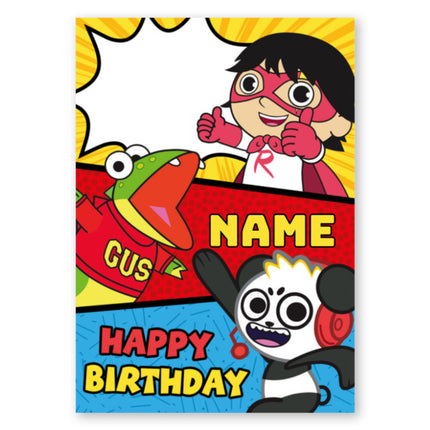 Ryan's World Any Name And Photo Birthday Card - A5 Greeting Card
