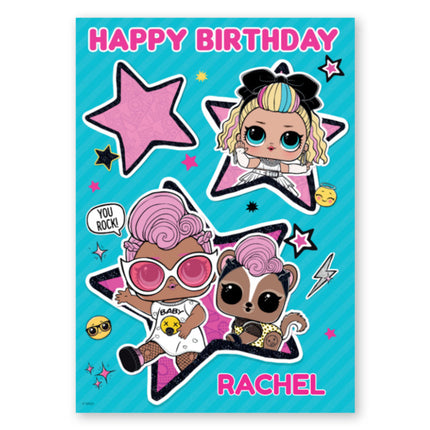 LOL Surprise Personalised Name and Photo Birthday Card - A5 Greeting Card