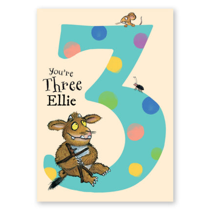 The Gruffalo Personalised Age 3 Birthday Card - A5 Greeting Card