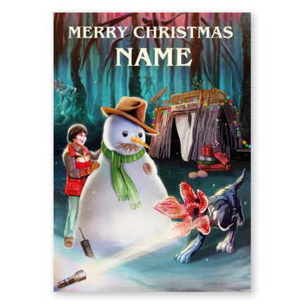 Stranger Things Any Name Christmas Card - A5 Greeting Card