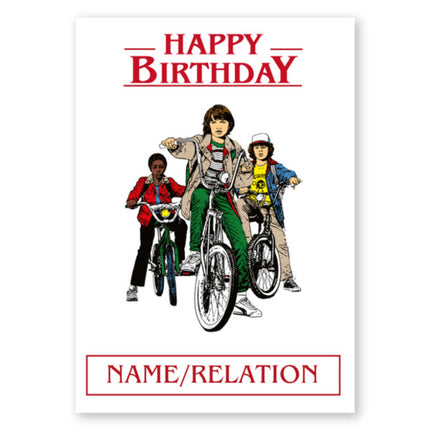 Stranger Things Personalised Bicycle Birthday Card - A5 Greeting Card
