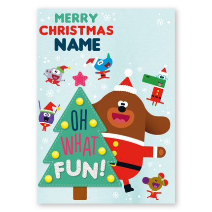 Hey Dugee xmas tree card - A5 Greeting Card
