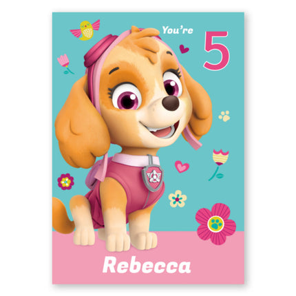 Paw Patrol Personalised Name and Age Birthday Card - A5 Greeting Card