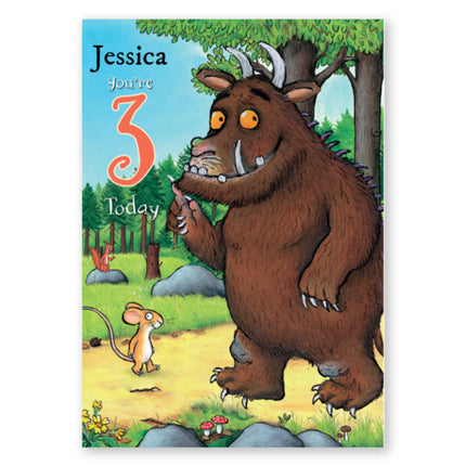 The Gruffalo Personalised Age 3 Card  - A5 Greeting Card