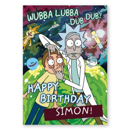 Rick & Morty Any Name Happy Birthday Card - A5 Greeting Card