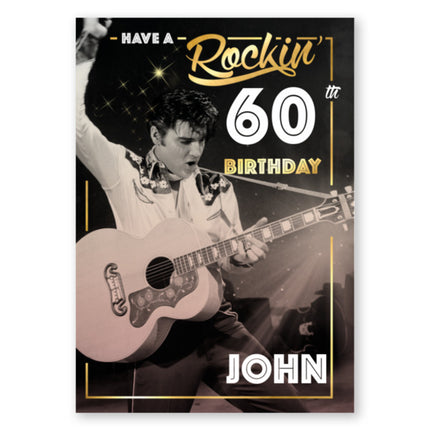 Elvis Presley Personalised Age Birthday Card - A5 Greeting Card