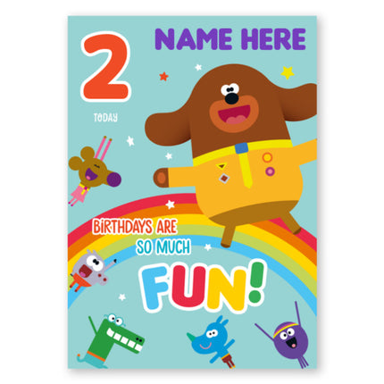 Hey Dugee Fun Any Name Birthday Card - A5 Greeting Card