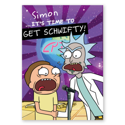 Rick & Morty Any Name Schwifty Birthday Card - A5 Greeting Card