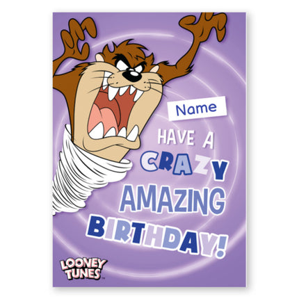 Looney Tunes Taz Birthday - A5 Greeting Card
