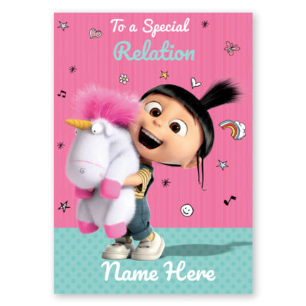 Minions Any Name and Relation Card - A5 Greeting Card