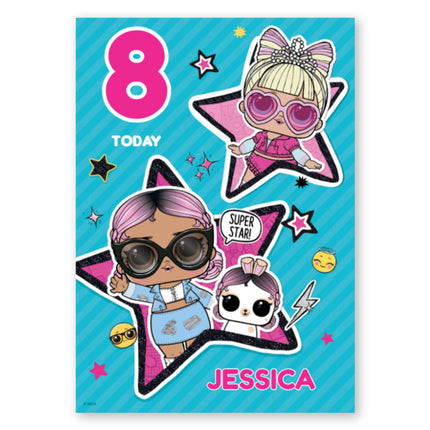 LOL Surprise Personalised Name and Age Birthday Card - A5 Greeting Card