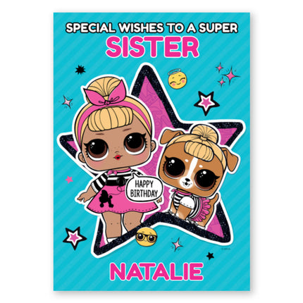 LOL Surprise Personalised Name and Relation Birthday Card - A5 Greeting Card