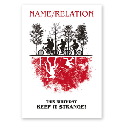 Stranger Things Personalised Other Side Birthday Card  - A5 Greeting Card