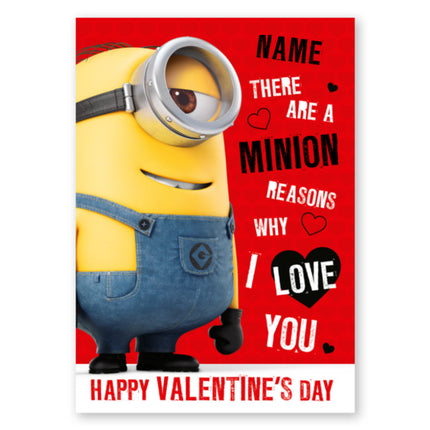 Personalised Minion Valentines-A5 Greeting Card