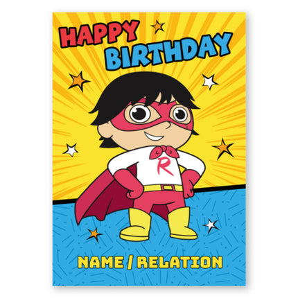 Ryan's World Personalised Birthday Card - A5 Greeting Card