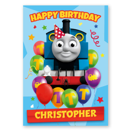 Thomas and Friends Personalised Name Happy Birthday Card - A5 Greeting Card